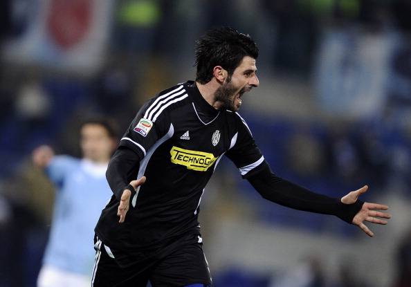 Cesena's Vincenzo Iaquinta celebrates a