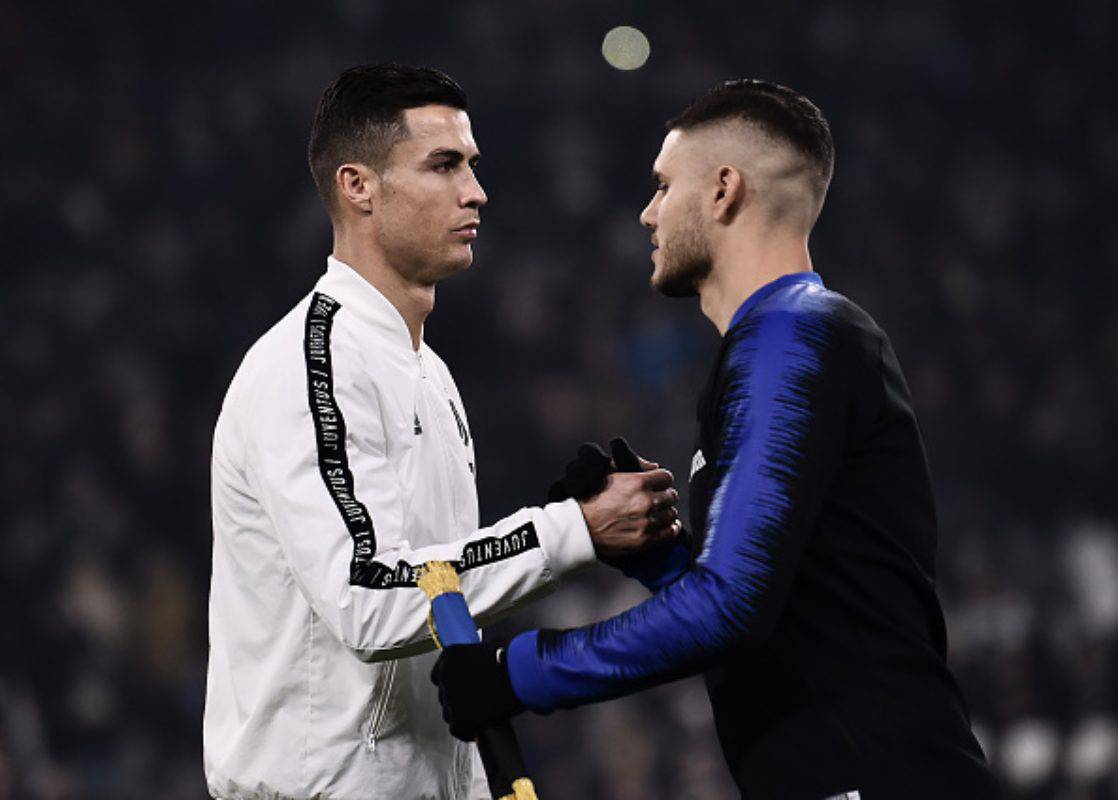 Mauro Icardi con Cristiano Ronaldo Juventus (Getty Images)