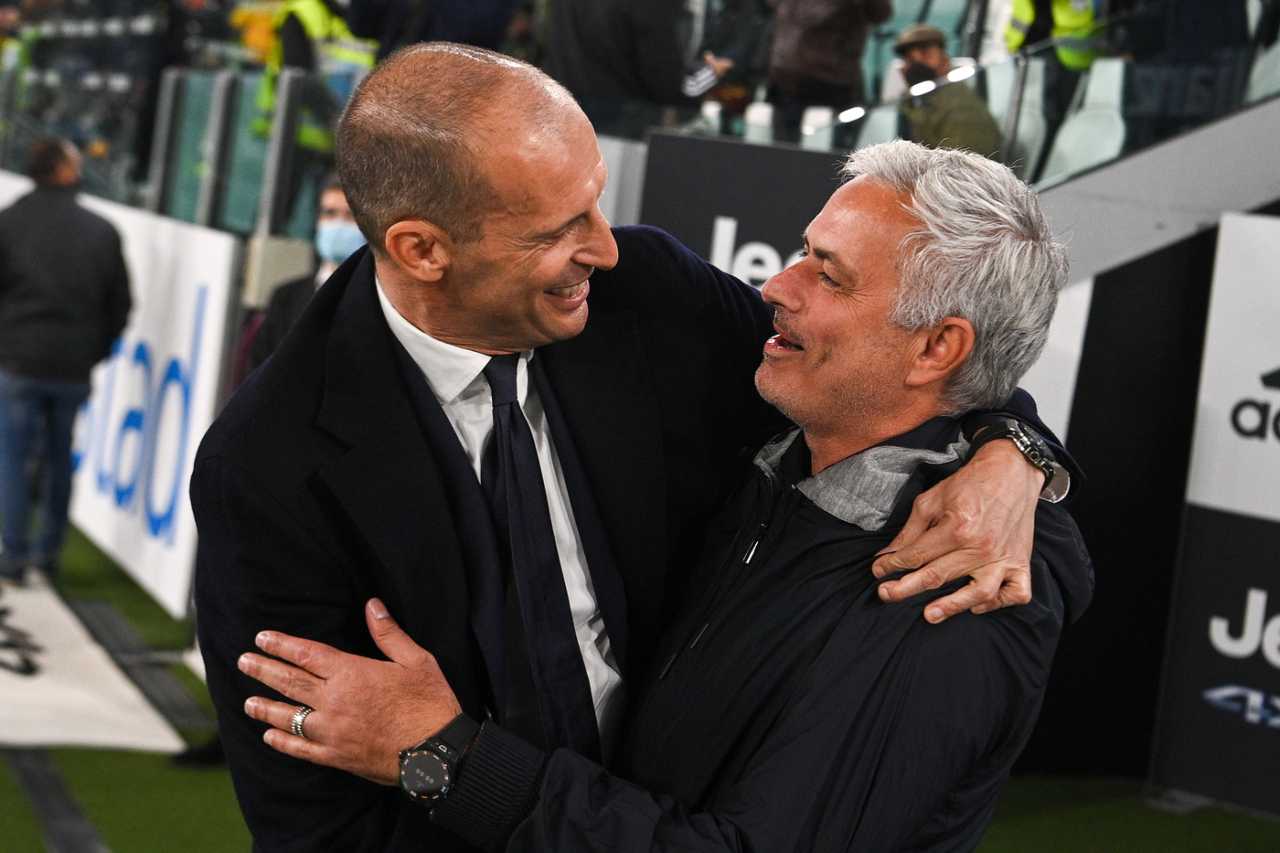 Juve-Roma, duello Allegri e Mourinho