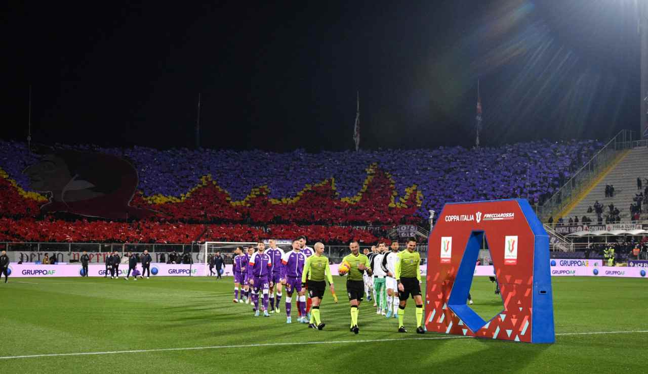 Fiorentina Juventus, la coreografia del Franchi