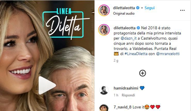 Carlo Ancelotti si è concesso nuovamente ai microfoni di Diletta Leotta