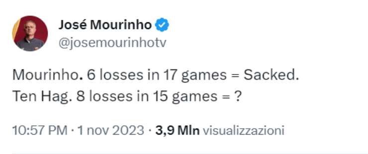 Mourinho, bufera social