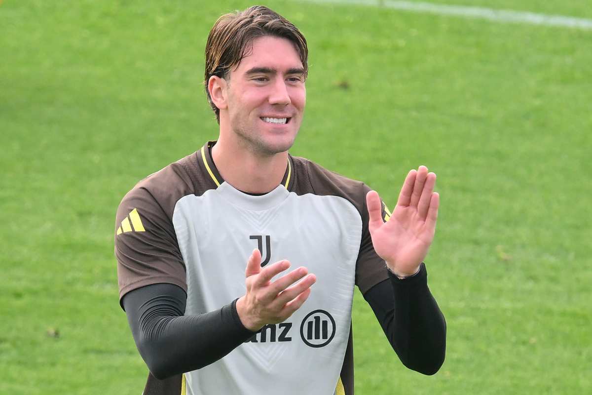 Dusan Vlahovic in allenamento