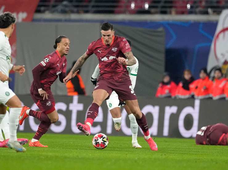 L'attaccante del Lipsia Benjamin Sesko