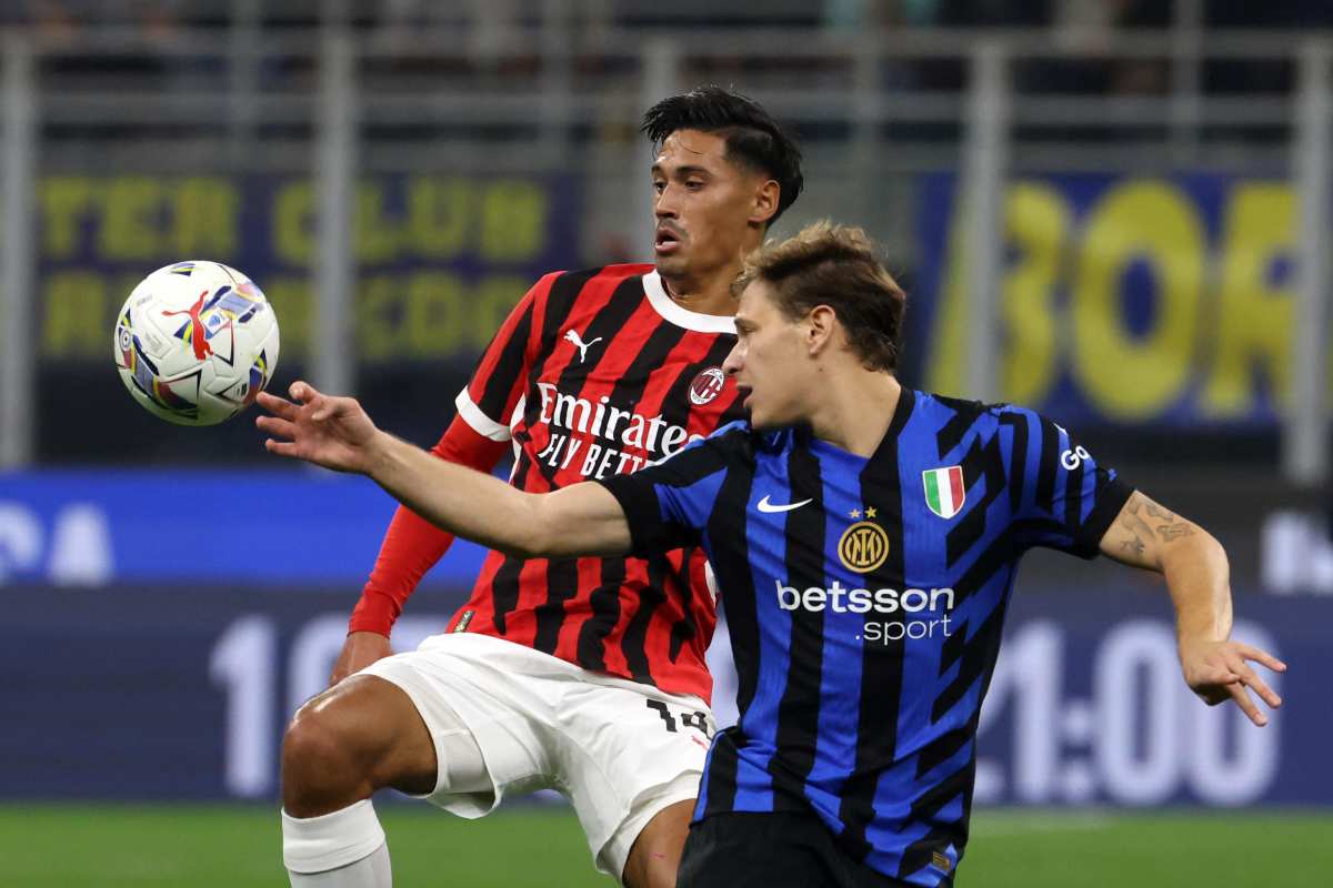 Reijnders e Barella a contrasto nel derby