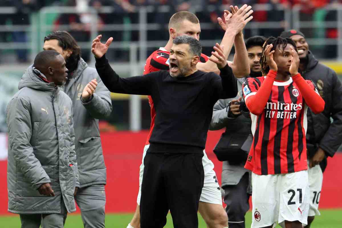 Sergio Conçeicao che esulta insieme ai suoi giocatori