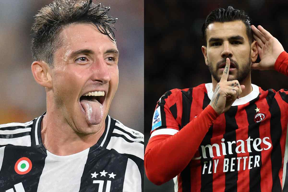 Cambiaso e Theo con le maglie di Juve e Milan