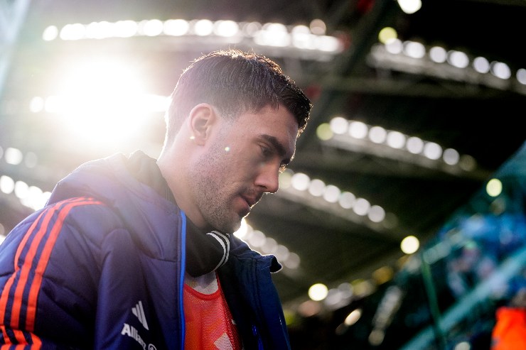 L'attaccante bianconero Dusan Vlahovic