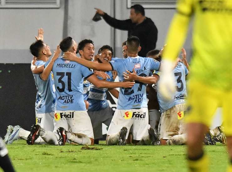 I giocatori del Club Aurora dopo un gol