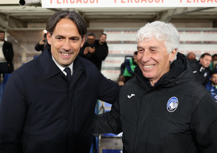 Inzaghi e Gasperini si salutano a Bergamo