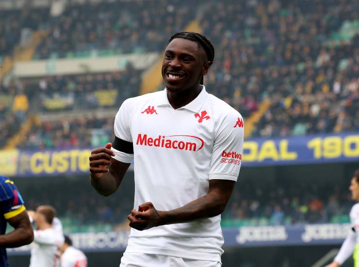 L'attaccante della Fiorentina Moise Kean