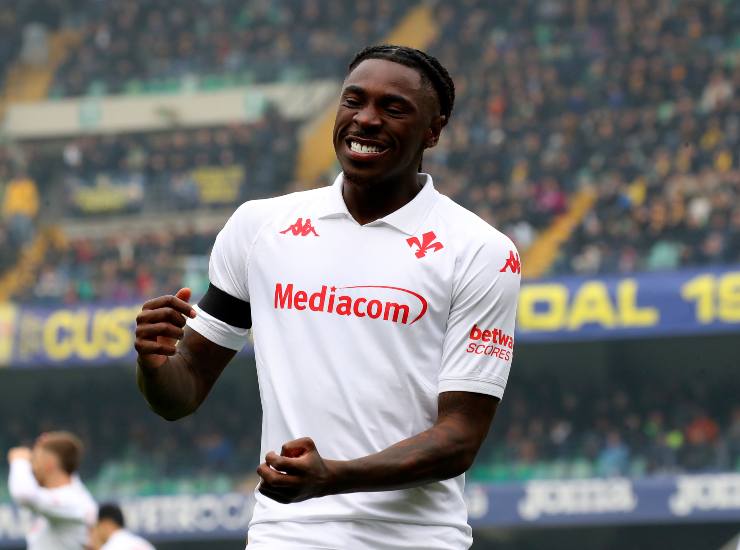 L'attaccante della Fiorentina Moise Kean