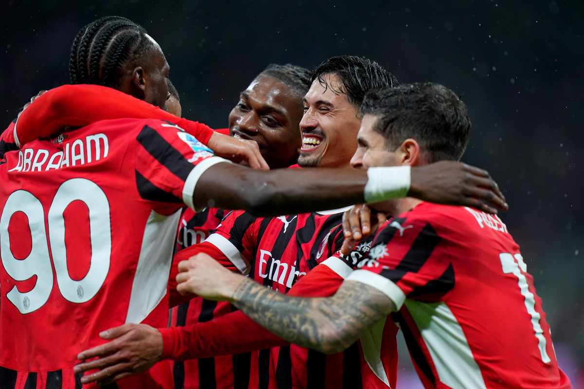 L'esultanza dei giocatori del Milan