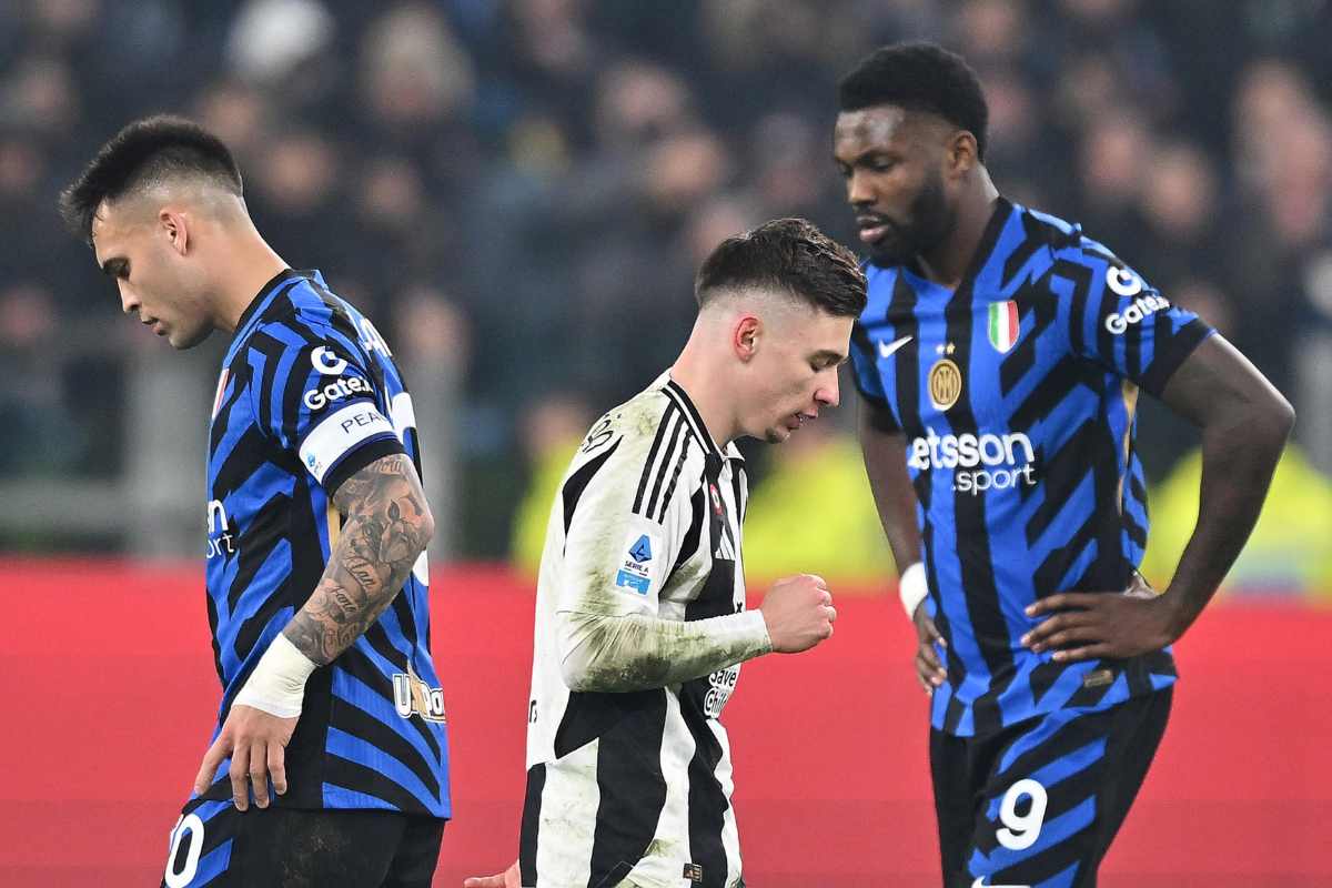 Conceicao con Lautaro e Thuram in campo durante Juve-Inter