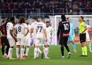 Un momento di Lazio-Milan