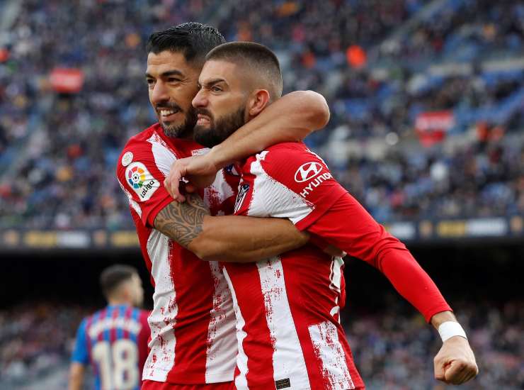 Carrasco esulta con Suarez