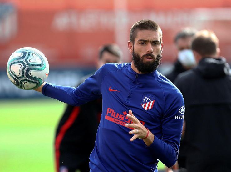 Carrasco durante un riscaldamento