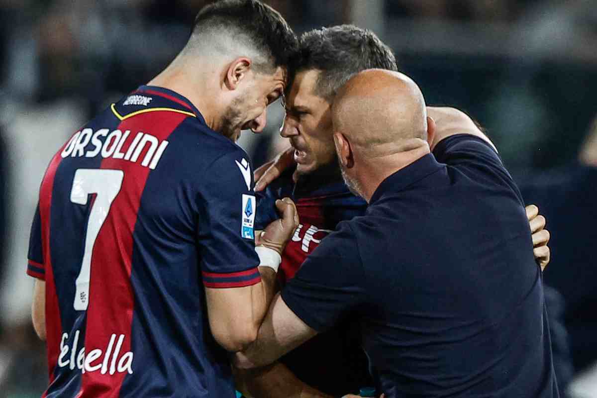 Freuler esulta con Orsolini