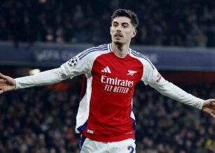 Havertz esulta dopo una rete