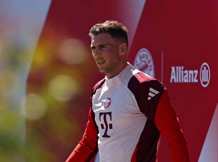 Goretzka con la maglia del Bayern in allenamento
