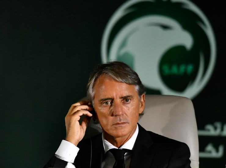 Mancini durante una conferenza