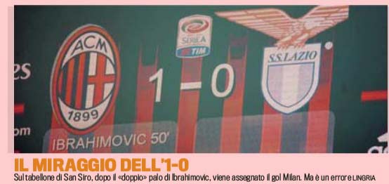 Doppio palo di Ibra, il tabellone di San Siro