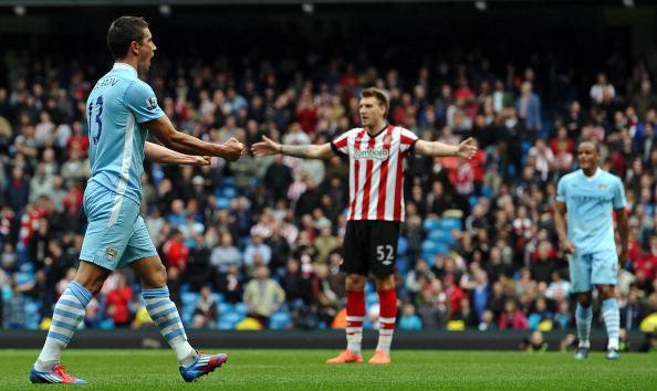Manchester City's Serbian defender Aleks