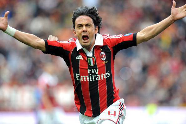 Filippo Inzaghi celebrates scoring durin