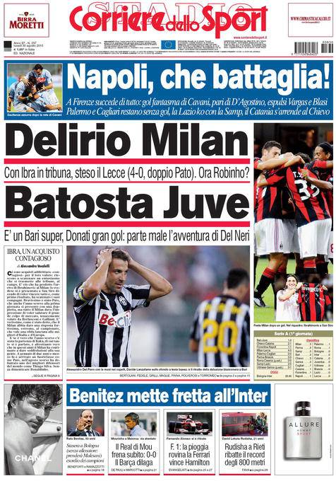 Corriere dello Sport: Delirio Milan, batosta Juve - calciomercatonews.com